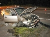 Toyota Corolla that crashed on Ashland City Road early Tuesday Morning. (Photo by CPD-Jim Knoll)