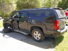 Clarksville Police responded to a vehicle accident on Ringgold Road where a Mitsubishi Lancer left the road due to high speed of travel, collided with a Chevrolet Suburban, and came to rest near a home, Monday. (Jim Knoll, CPD)