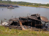 Houseboat named “Dream Catcher” caught fire at the Clarksville Marina.