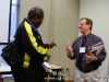 Dr. Michael Bertram, TSU, talks with Turner McCullough Jr. 