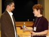 Ash Johnson chats with attendnat after his presentation