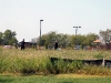 K-9 Officers performing a track in a field next to Wendy’s.