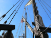 The Niña and Pinta are docked at Clarksville's McGregor Park