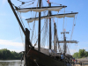 The Niña and Pinta are docked at Clarksville's McGregor Park