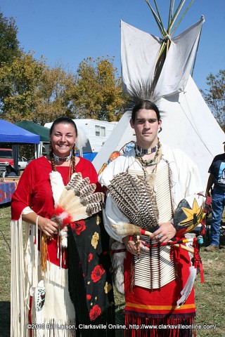 Jill Smith (Head Woman) and Jonathan Byrnes (Head Man) at the 2010 NCC Powwow at Port Royal in Adams, TN