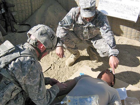 U.S. Army Sgt. Shelton Woolever from Stevenville, Texas, with A Company, 3rd Battalion, 187th Infantry Regiment, completes in a hands-on portion of the Task Force Iron Noncommissioned Officer of the Year competition. (Photo by U.S. Army 1st Lt R.J. Peek, Task Force Rakkasan)