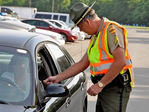 Tennessee Highway Patrolman on a traffic stop.