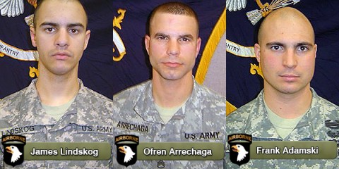 James Lindskog, Ofren Arrechaga and Frank Adamski were killed March 29th by small arms fire.