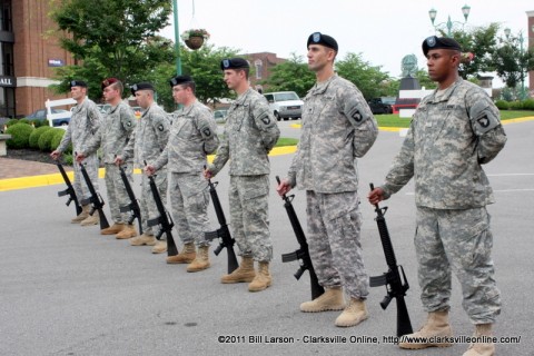 The firing squad stands ready