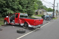 The 97 Ford F-150 that was crashed into by a stolen 2003 Ford Expedition.