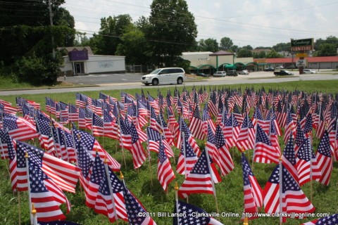 The van carrying the Verra family passing Patriots Park on the Way to Fort Campbell