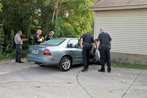 Processing the vehicle. (Photo by Jim Knoll-CPD)