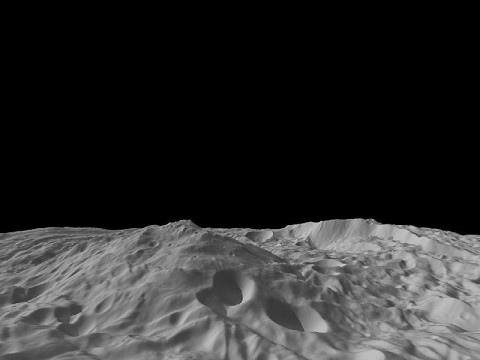 A side view of Vesta's great south polar mountain. (Image credit: NASA/JPL-Caltech/UCLA/MPS/DLR/IDA/PSI)