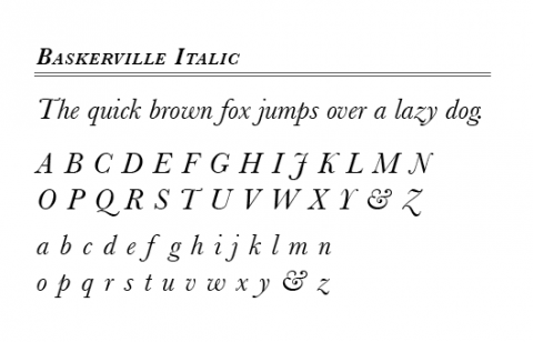 baskerville typeface test