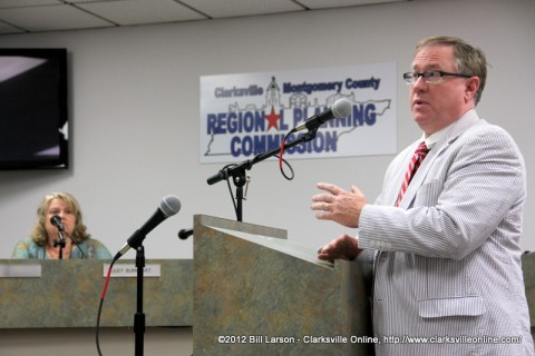 City of Clarksville attorney Lance Baker offering his professional advice to the Regional Planning Commission Board Members