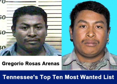 Gregorio Rosas Arenas now on Tennessee's Top Ten Most Wanted List for murder.