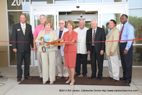 The dignitaries just before cutting the ribbon on the new terminal building