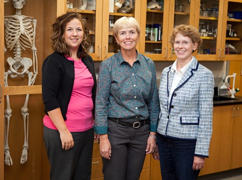 Dr. Karen Meisch, associate professor of biology, Dr. Cindy L. Taylor, professor of biology, and Dr. Nell Rayburn, professor of mathematics, were recently awarded a National Science Foundation grant to offer scholarships to students looking to study STEM subjects. (Photo by Beth Liggett/APSU Staff)