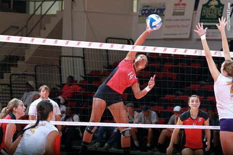 Sophomore Jada Stotts posted 19 kills and three blocks in Austin Peay's five set win at SIU Edwardsville, Friday. (Courtesy: Brittney Sparn/APSU Sports Information)