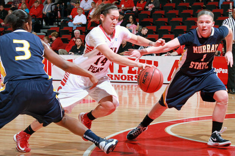 Senior Leslie Martinez led Austin Peay with 18 points and 7 assists in Monday's OVC win at Jacksonville State. (Courtesy: Brittney Sparn/APSU Sports Information)