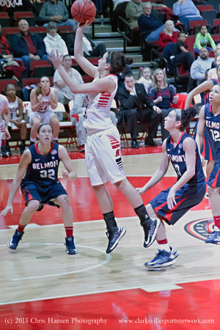 APSU senior Meghan Bussabarger scored her 20th point of the game in overtime and with it became the 16th player to reach the 1,000 point mark. APSU Women's Basketball. 