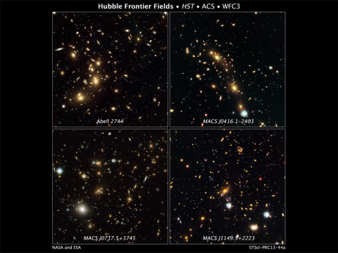 These are NASA Hubble Space Telescope natural-color images of four target galaxy clusters that are part of an ambitious new observing program called The Frontier Fields.