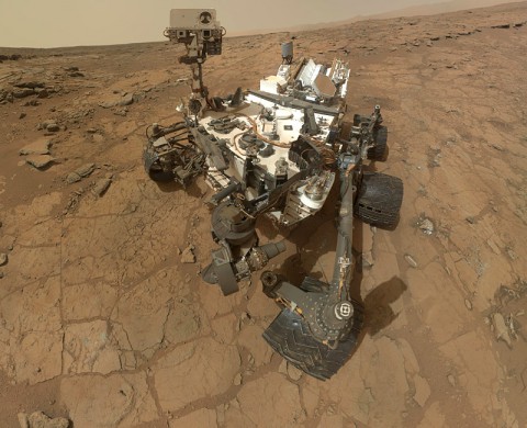 This self-portrait of NASA's Mars rover Curiosity combines 66 exposures taken by the rover's Mars Hand Lens Imager (MAHLI) during the 177th Martian day, or sol, of Curiosity's work on Mars (Feb. 3, 2013). (NASA/JPL-Caltech/MSSS)