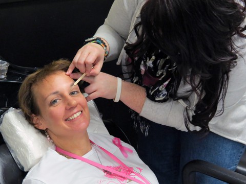 Tracy Billingsley, Coordinator of the Clarksville ABC program, is sampling the services at MMTC. Billingsley is also a breast cancer survivor.