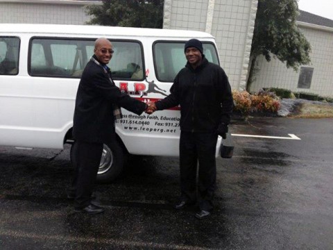 Leap Organization receives donated van from Walnut Grove Missionary Baptist Church.