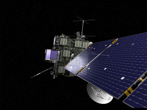 An artist's view of Rosetta, the European Space Agency's cometary probe with NASA contributions. (ESA)