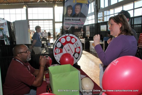 Damon Jennings a Community Relations Specialist for the Daymar Institute speaks with Home and Garden Show attendees