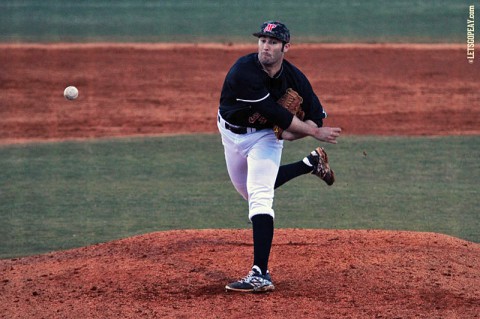 Austin Peay Junior Caleb DeLee limited Western Kentucky to three runs in six innings, Tuesday night. (Brittney Sparn/APSU Sports Information)