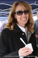 Laura Boyd, the Blanchfield Army Community Hospital Public Affairs Officer samples some Yogurt