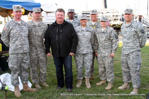 Joe Diffie Meeting with some of the soliders at the Week of the Eagles Concert  at Fort Campbell on Friday