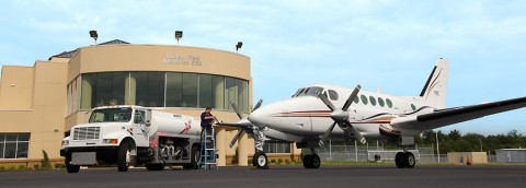 Assistant Airport Manager John Atnip Refuels an Airplane at the Clarksville Regional Airport