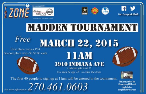 Mathews Nissan Madden Tournament at Fort Campbell's The Zone