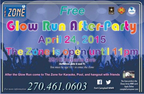 Fort Campbell Glow Run After Party at The Zone