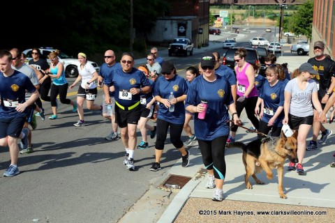 The start of the Clarksville Police Department's 1st annual 5k Run/Walk for C.O.P.S.