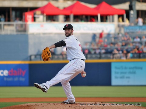 Nashville Sounds starting pitcher Cody Martin has six strike outs against Omaha Storm Chasers in six innings of play.