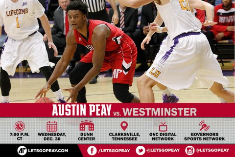 Austin Peay Men's Basketball take on Westminster Wednesday at the Dunn Center. (APSU Sports Information)