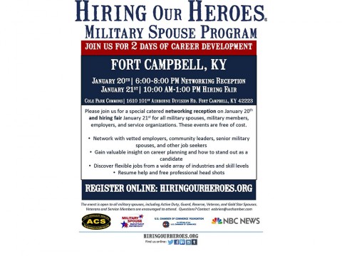 Fort Campbell Army Community Service to hold Hiring Our Heros January 20th and 21st