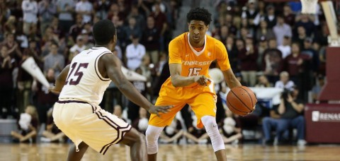 Tennessee's Detrick Mostella scored a career-high 24 points as the Vols defeated Mississippi State for their first road victory this season. (UT Athletics Department)