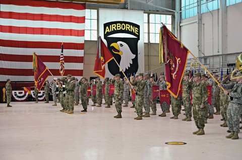 Col. Mark Faria accepted command of the 52d Explosive Ordnance Disposal Group from Col. Marty L. Muchow during a Change of Command ceremony at Fort Campbell, Ky., Feb. 18. (Courtesy Photo)