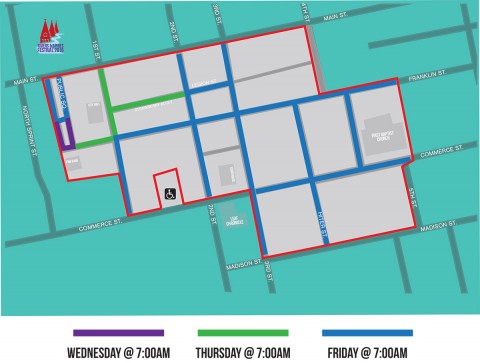 2016 Clarksville Rivers and Spires Festival Road Closures Map