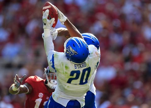 Middle Tennessee safety Kevin Byard (20) was taken by the Tennessee Titans with the 64th overall pick of the NFL Draft. (Marvin Gentry-USA TODAY Sports)