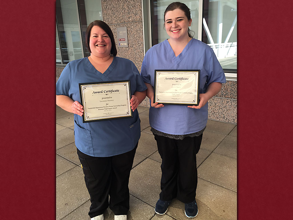 APSU Nursing Student Leanna Swaney (left) won the Credo Award and Student  Emily Reeve (right) won the Florence Nightingale Award. - Clarksville  Online - Clarksville News, Sports, Events and Information
