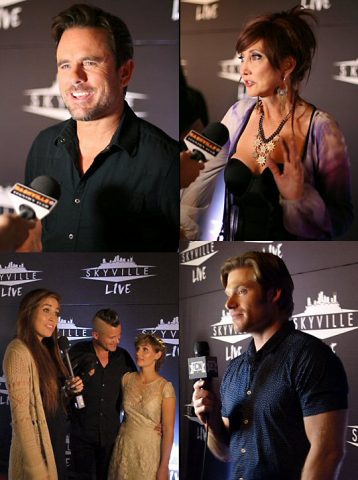 Charles Esten, Pam Tillis, Chris Carmack and Clare Bowen & Brandon on the red carpet. 