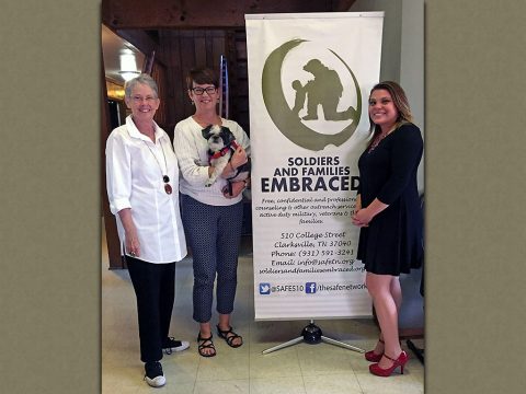 Shown are Dr. Cathy Self, President and CEO of The Healing Trust, Jodi McCullah, SAFE Executive Director, and Briana Lavacot, SAFE Program Director. 