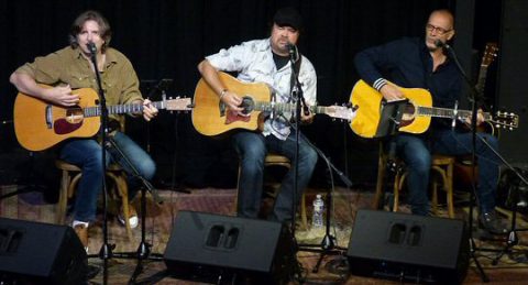 Brady Seals and Gordon Kennedy launch new series with guest Larry Stewart (center). 