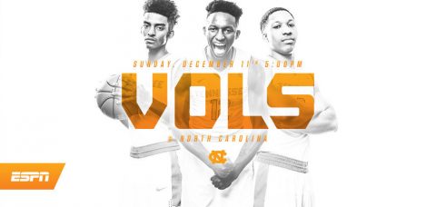 Tennessee plays its first true road game of the season Sunday against North Carolina at 4:00pm CT on ESPN. (Tennessee Athletics Department)